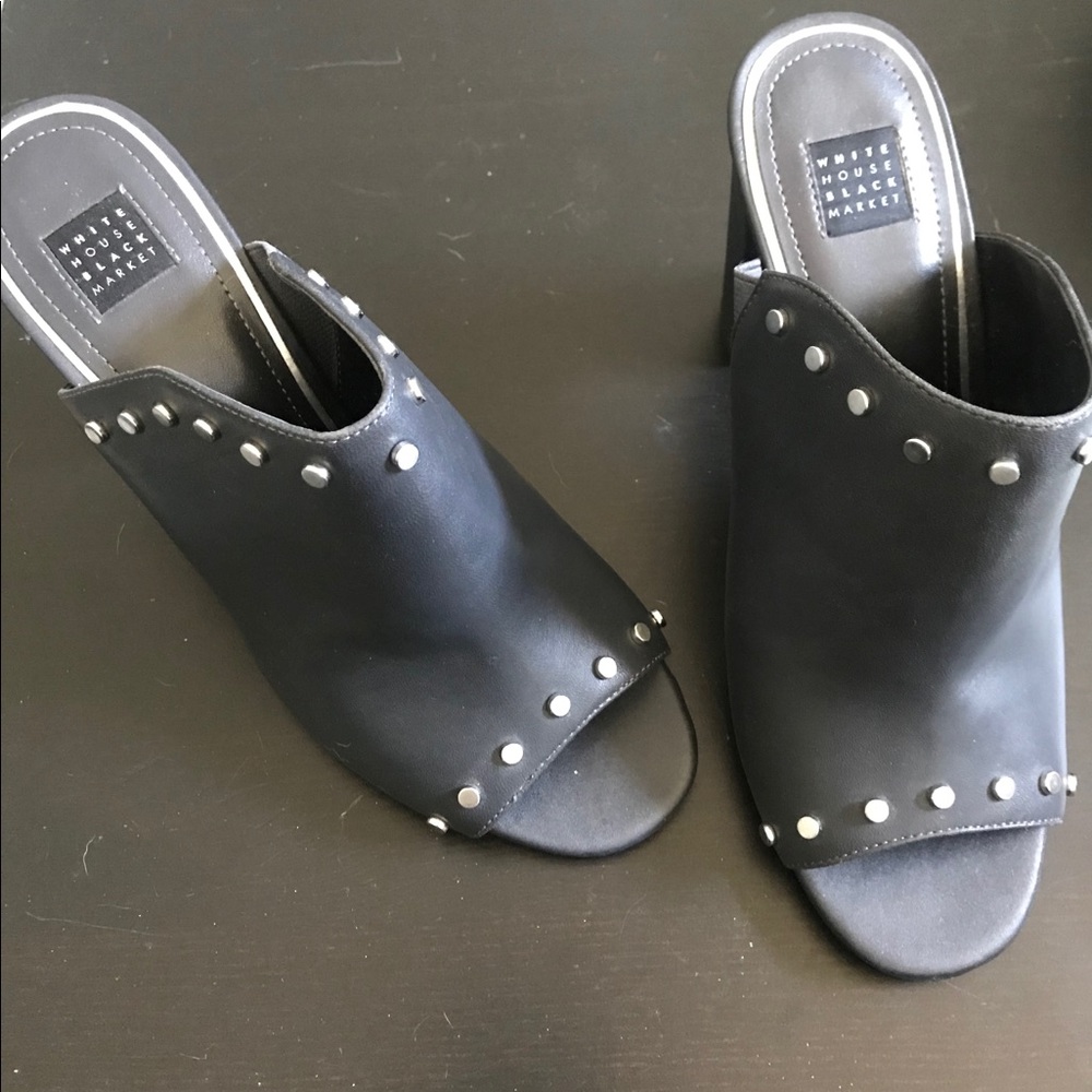 Like New WHBM Moonwalk Leather Mules